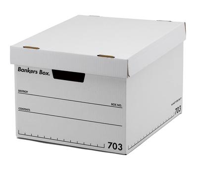 Bankers Box 703S Medium Size Storage Box with 1005901 White/Black 3-Piece Set, Lid,