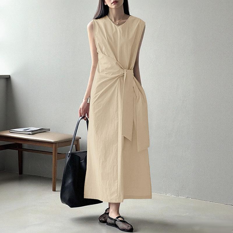 ZANZEA Women Casual Round Neck Summer Sleeveless Long Dress