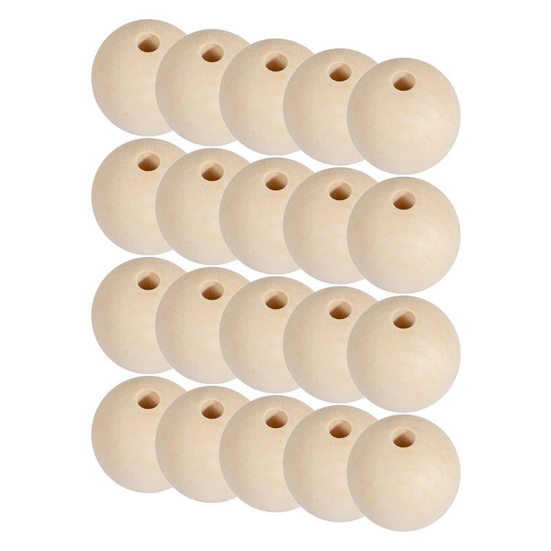 

ABGR-2 Inch Wood Beads 50Mm Diameter Round Wooden Spacer Beads For Crafts Decorations