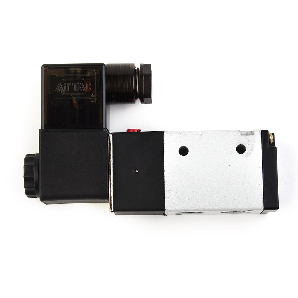 Pneumatic Solenoid Valve 110*65*22mm Accessories Metal+Plastic Replacement 3 Way DC 12V G 1/4 1/4 PT Air Pneumatic