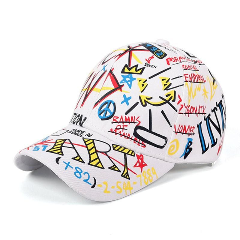 Tide print sunshade hip hop cap neutral adjustable baseball cap Korean version sun hat cap sun protection breathable