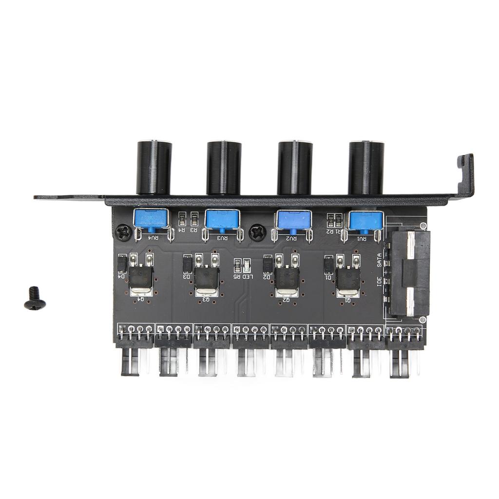 PC Fan Hub 4 Knob 8 Channels 4PIN Interface 72W PCI Bracket Cooling Fan Speed Controller For CPU Chassis HDD VGA PWM