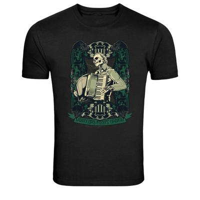 Skeleton Accordion Musician Gothic Graphic T-Shirt