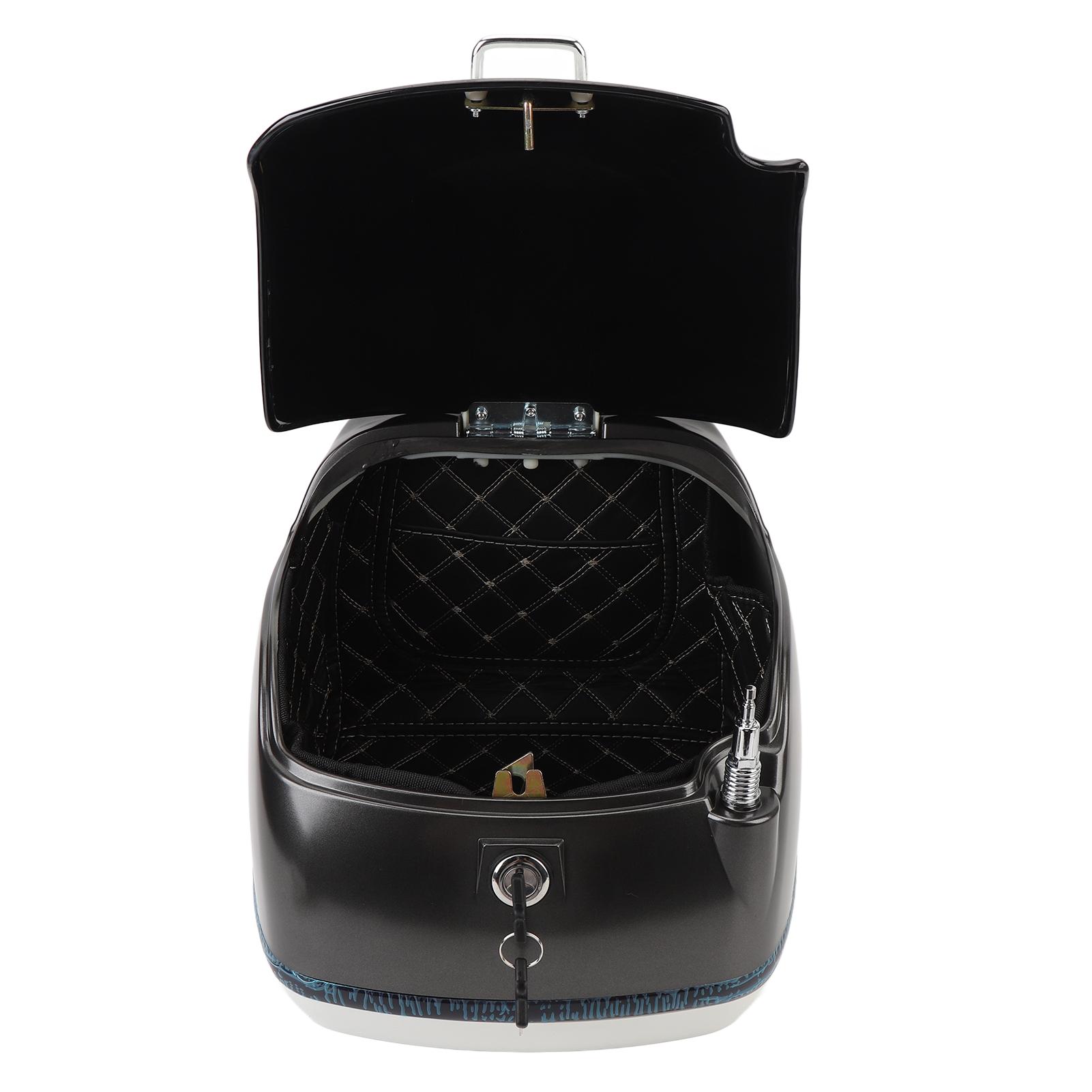 

38л верхний кофр для мотоцикла модный вид водонепроницаемый просторный багажник верхний кофр для электромобиля черный белый