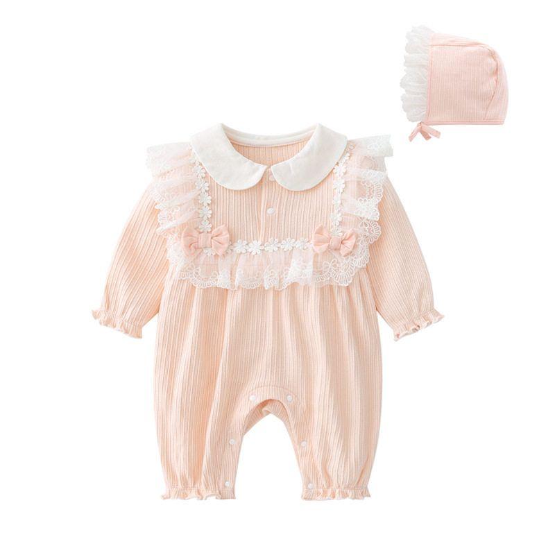 

Baby Skirt Spring Autumn Winter Korean Style Girls Fleece-Lined One-Year-Old Dress Baby Clothes Princess Dress Romper Jumpsuit Regular Comfort Pink Coat + Hat 73