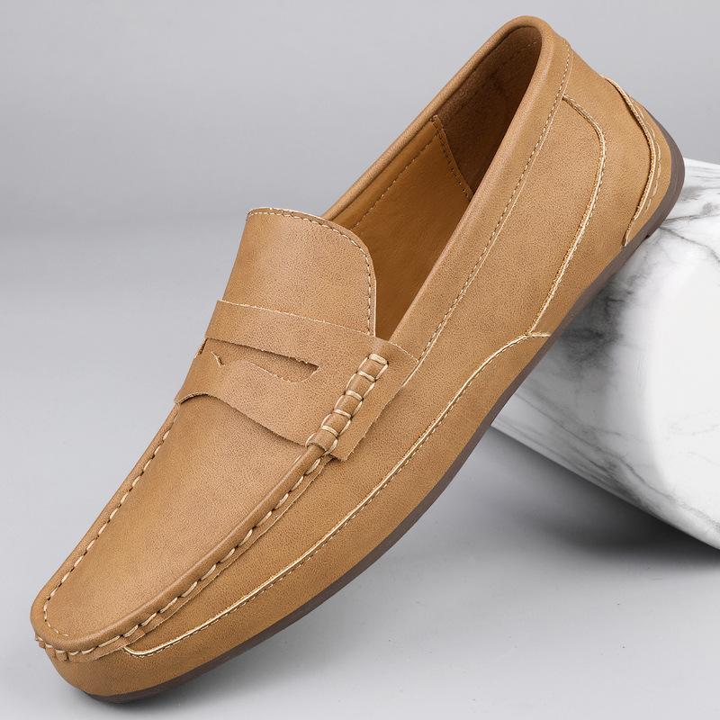 

Large size men s shoes Korean version fashion Doudou shoes low top driving shoes foot cover classic British flat casual shoes 38