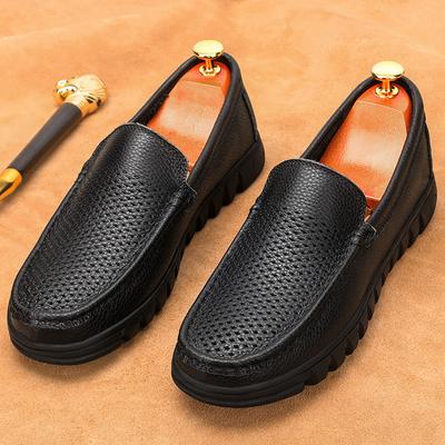 Fashion Classic Brand Men's Genuine Leather Shoes Office Business Shoes Men's Casual Shoes Hollow Breathable Men's Driving Shoes