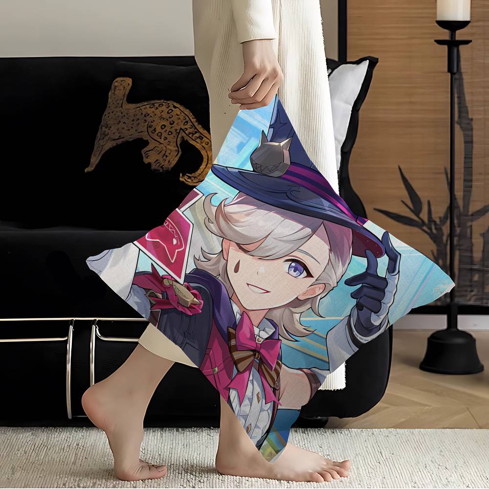 Genshin Impact Lyney Pillow Cushion Cover Pillowcase Living Room Sofa Home Decor Customized