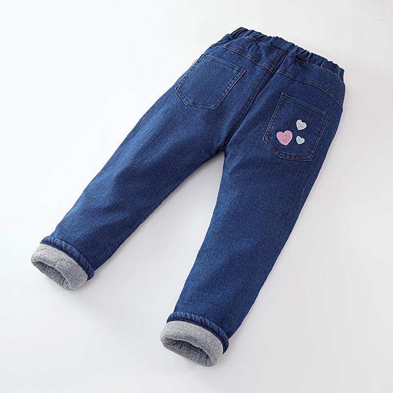 Girls' Winter Fleece-Lined Quilted Jeans - Thick, Warm, Fashionable Outerwear.