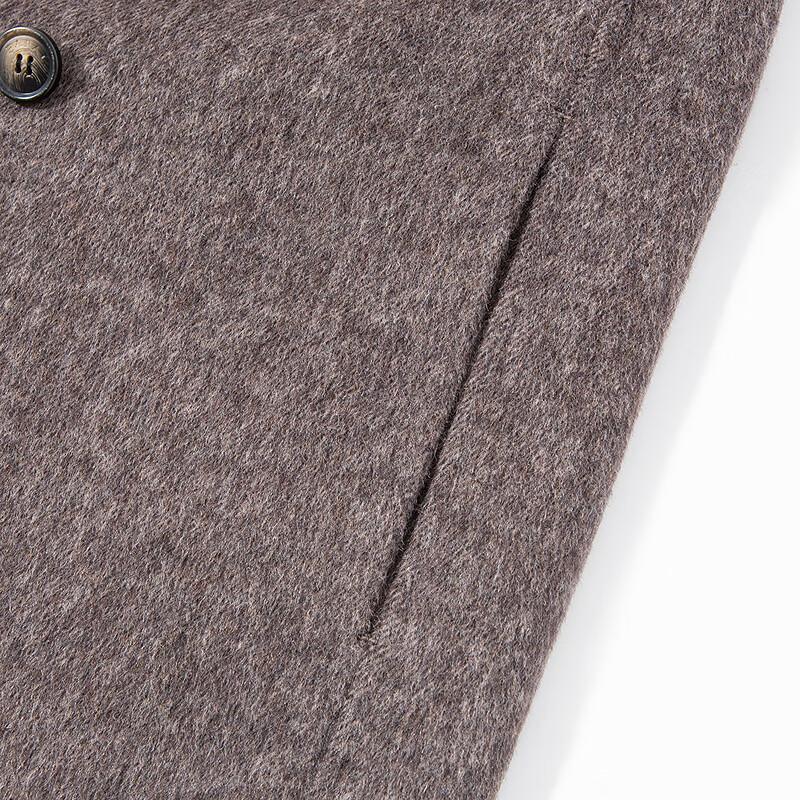 FAPAI Men's Wool Blend Mid-Length Double-Breasted Coat