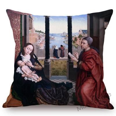 Netherland Artist Rogier Van Der Weyden Religion Jesus The Cross Virgin Mary Art Sofa Decoration Pillow Case Linen Cushion Cover