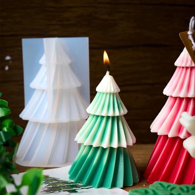 Christmas Tree Candle Silicone Mold DIY Xmas Ornaments Snowflake Craft Gifts Making Aromath Soap Resin Gypsum Molds Home Decor