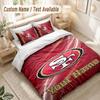 Custom Name Bedding Set 3 PiecesSan Francisco 49ers Print Duvet Cover + 2 Pillowcases Soft Bed Decor