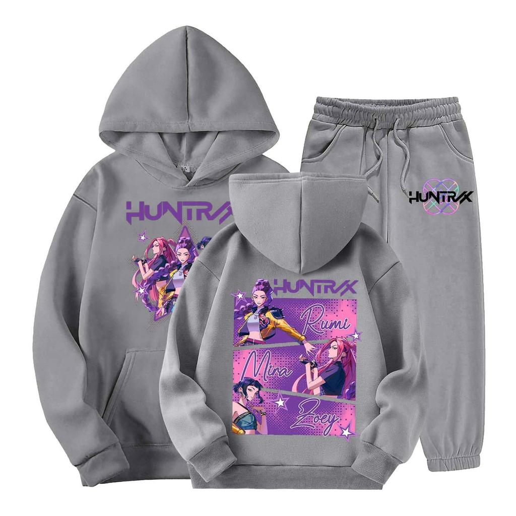 Children's Casual Fashion Hooded Pullover, Printed Loose Hoodie And Casual Pants Two-piece Set