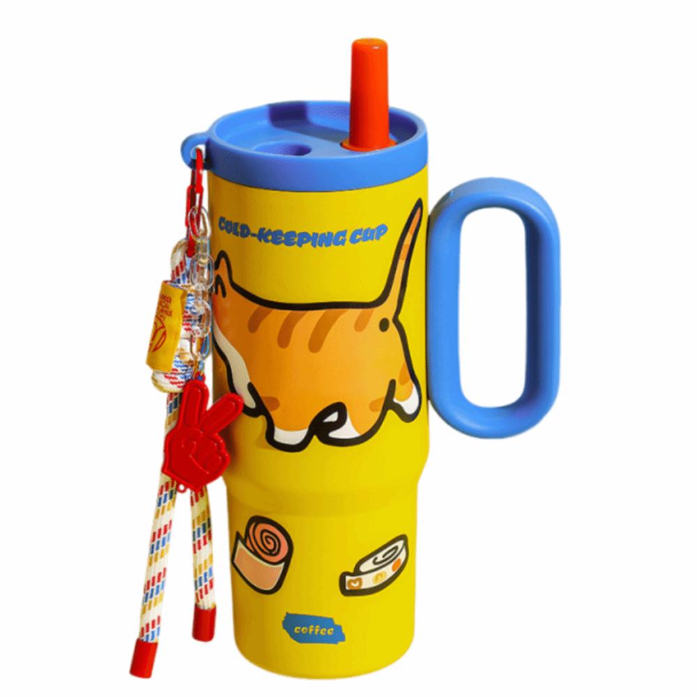 720ml Thermal Water Bottle Leak Proof Drinking Straw Cup Milk Tea Cup Outdoor Insulated Mug  Sports