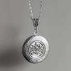 Retro Silver Lotus Flower Jewelry Box Necklace with Stainless Steel Chain