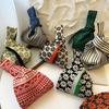 Niche Floral Striped Woven Tote & Vest Bag - Spring/Summer Color Block Stroll Handbag