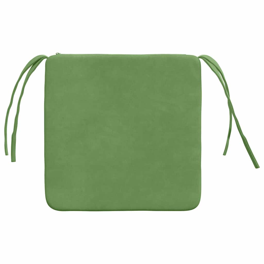 Seat Cushion Set 4 Pcs Light Green 40 X 40 X 3 Cm Velvet