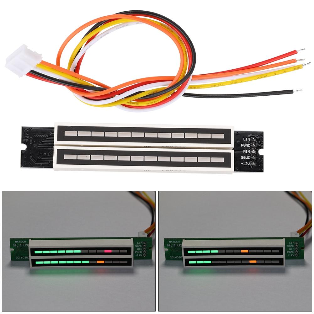 12 Level Indicator Dual 12 Stereo Level Indicator Adjustable Light Speed Level Meter Board Module with AGC Mode Stereo Indicator