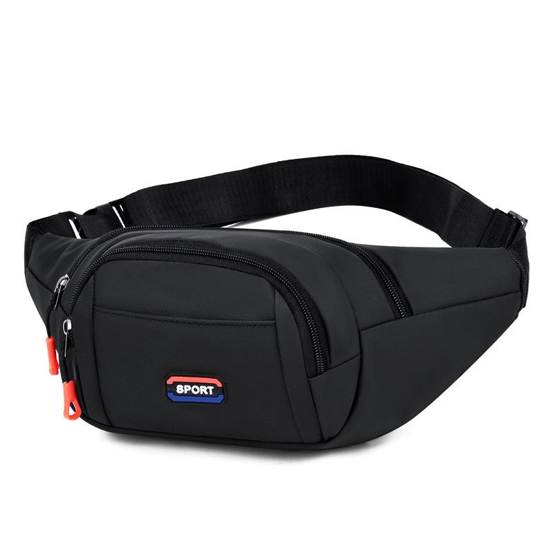 2025 new leather film waterproof fanny pack men's simple large-capacity cash register change messenger bag retro sports breast bag