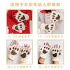 Cute Cat Claw Gloves Women's Autumn and Winter Warm and Cold-proof Plush Half-finger Gloves Thickened and Velvet Student Writing Leaking Fingers