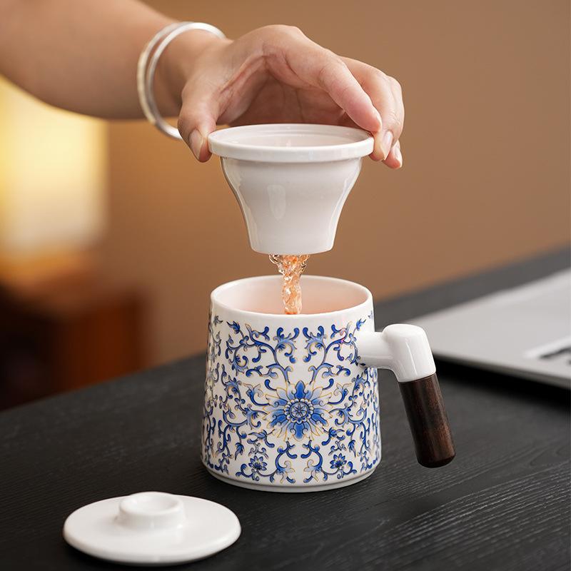 Ceramic teacups for men and women personal white porcelain mugs office high-end tea cups private