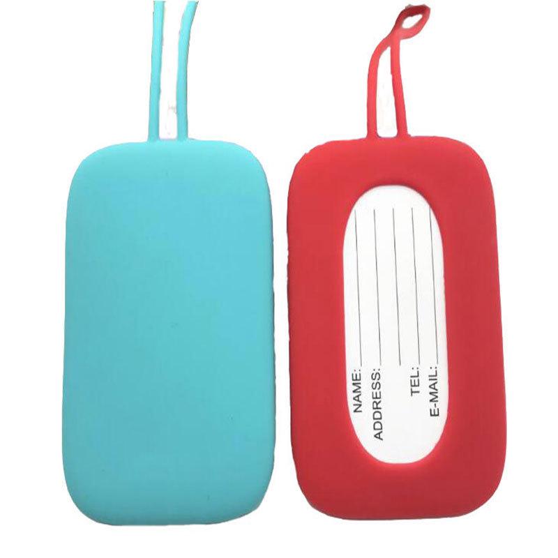 Multi-Color Silicone Luggage Tag with Anti-Loss Lanyard