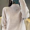 Autumn and Winter Loose Knitted Sweater Pullover Sweater for Women Semi High Neck Sweater for Women
