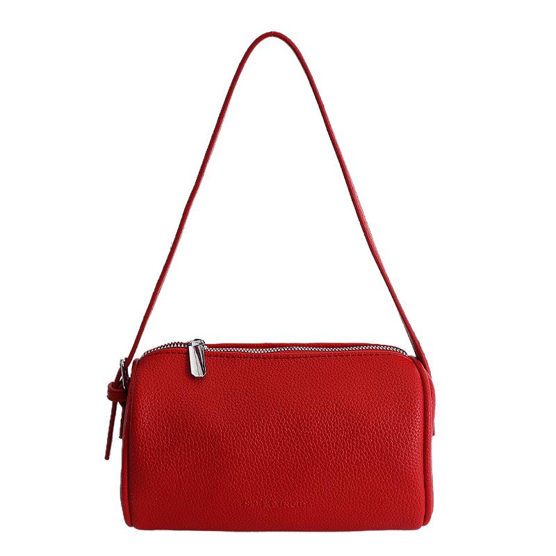 Small Pencil Bags Fashi Designer Women's Handbag Cylindrical Bag Luxury Minimalist Ladies Bag Retro European Style Zipper