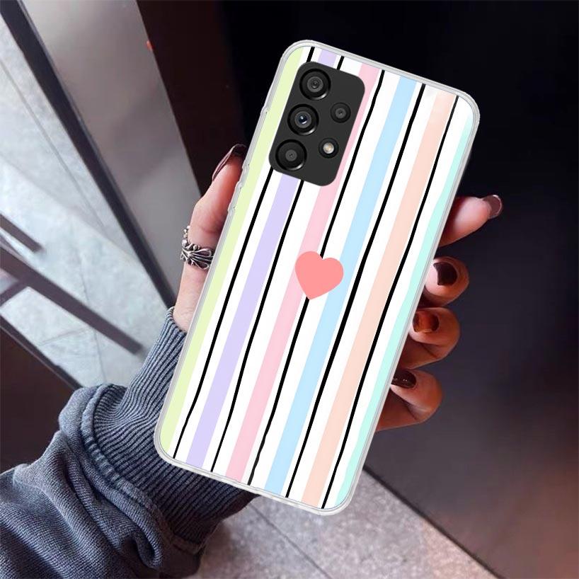 Rainbow Gradient Love Phone Case For Samsung Galaxy A17 A57 A37 A16 A26 A36 A56 A15 A25 A35 A55 A14 A13 A54 A53 A34 A24 A33 A23
