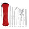 3Pcs Tableware Stainless Steel Cutlery Set Knife Fork And Spoon  Dinnerware  Case Travel Camping Accessories With Portable