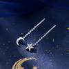 Boucles d'oreilles Lune et Étoiles Design Unique Accessoires d'oreille pour Femmes Élégantes Polyvalentes Personnalité Bijoux Quotidien