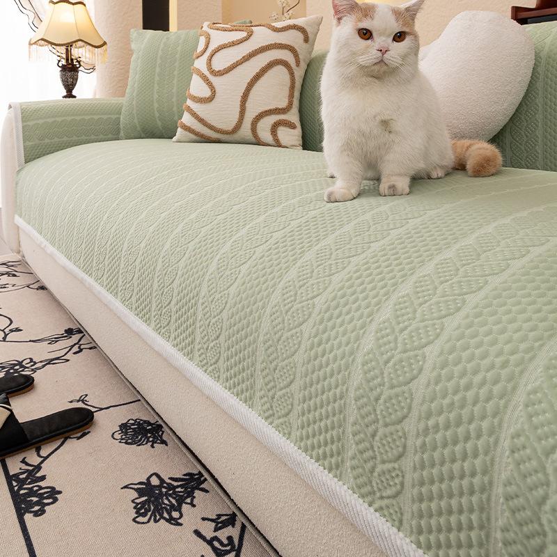 Cool Doudou Non-Slip Sofa Cushion  Summer New One-Piece Fixed Non-Slip Anti-Cat Scratch Straight Edge Sofa Seat Cushion