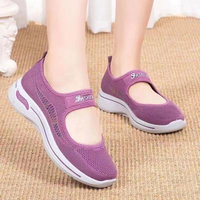 Cloth Shoes, Women's Mother Shoes, Breathable, Non Slip, Soft Sole, Comfortable, Fly Woven, Lazy Single Shoes, Middle-aged and Elderly Walking Shoes