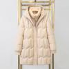Stylish Temperament Down Jacket: Thickened Mid-Length Winter Coat for Middle-Aged & Elderly Women