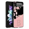 Pink Letter Flower Phone Case for Samsung Galaxy Z Flip 3 4 5 Folding Mobile Shell For Samsung Z Flip3 Flip4 Flip5 PC Hard Cover