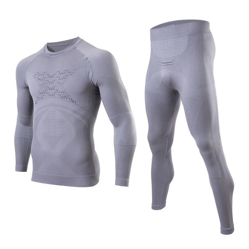 Men Women Ski Base Layer Set Quick Dry Moisture Wicking Compression Long Sleeve Top Pants Snow Sports Running Gym