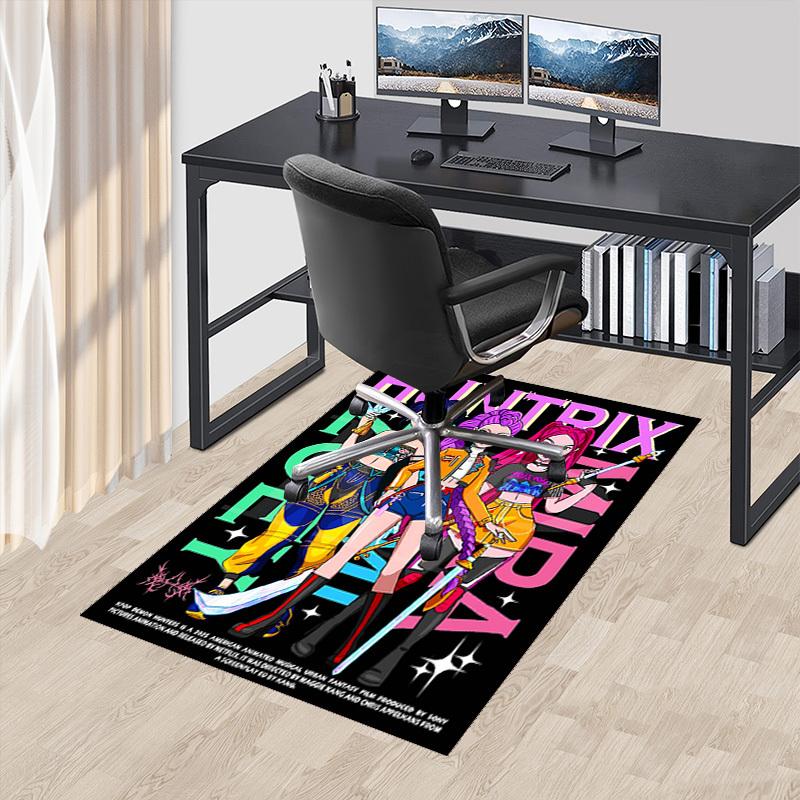 

1pc Huntix Noxura Anime Chair Mat - Kpop Demon Hunters Office Decor, Non-Slip Carpet for Desk, Seasonal Gift, Suitable for Home and Office Use.O006 60cm by 90cm