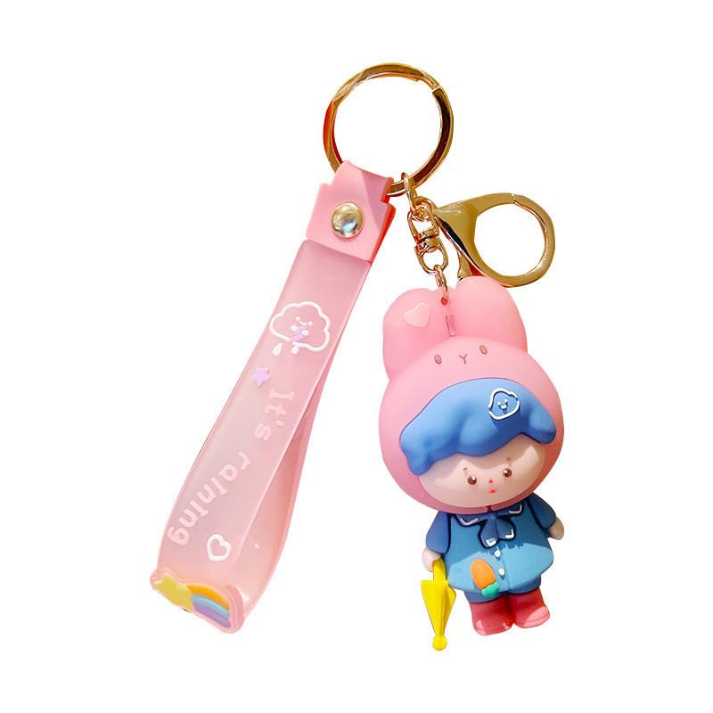 Spring Rain Series Cute Keychain Little Duck And Bunny Gift For Friends And Colleagues