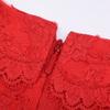 GUCCI 543335 2018 Paramount Sequin Logo Lace Bi-Color Dress dress 36 Red xIvoryUsed