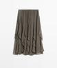 Masimodutti Frill Detail Fluid Midi Skirt