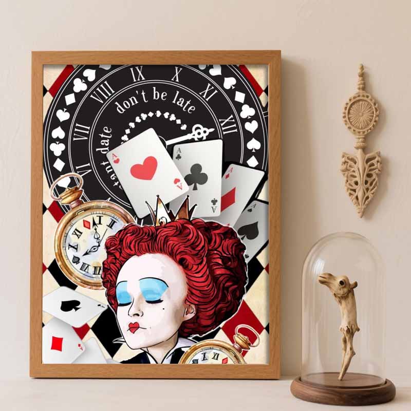 Disney diamond painting full of diamonds 5D Queen of Hearts diamond art home decoration creative handicrafts Round 20x30cm