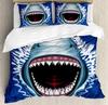 Shark Bedding Set For Bedroom Bed Home Inhabitants Of Ocean Sharks Whales Dolphins Octopus Duvet Cover Quilt Cover Pillowcase