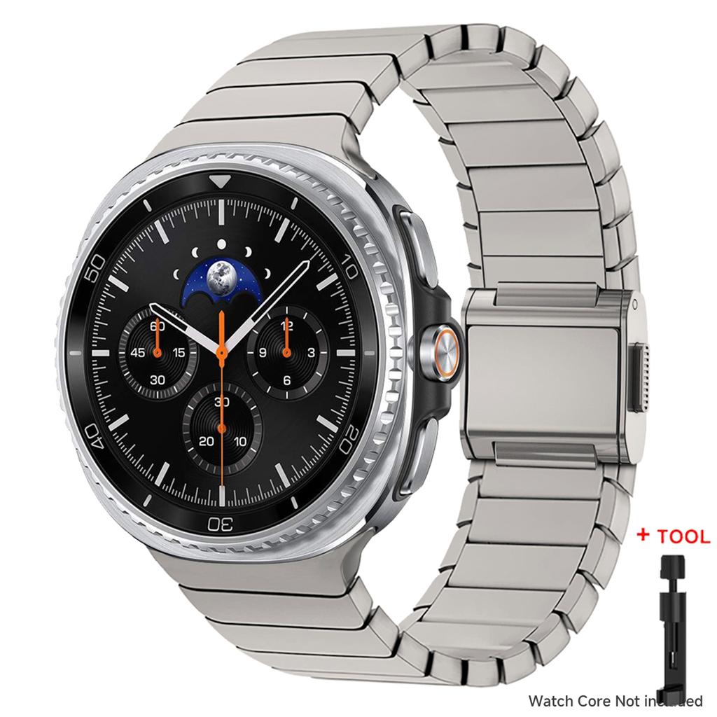 Luxusní titanový řemínek pro Samsung Galaxy Watch 8 40mm 44mm 8 Classic 46mm Kovový pásek pro Galaxy Watch Nerezový náramek