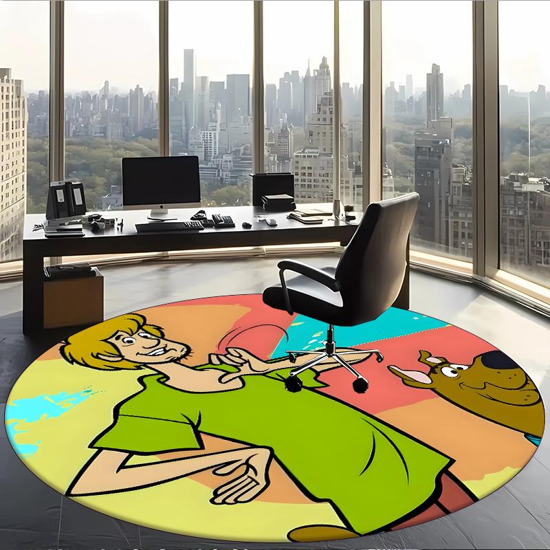 Scooby (23) Round Office Rug Decorative Floor Rug for Office Bedroom Living Room and Home Space