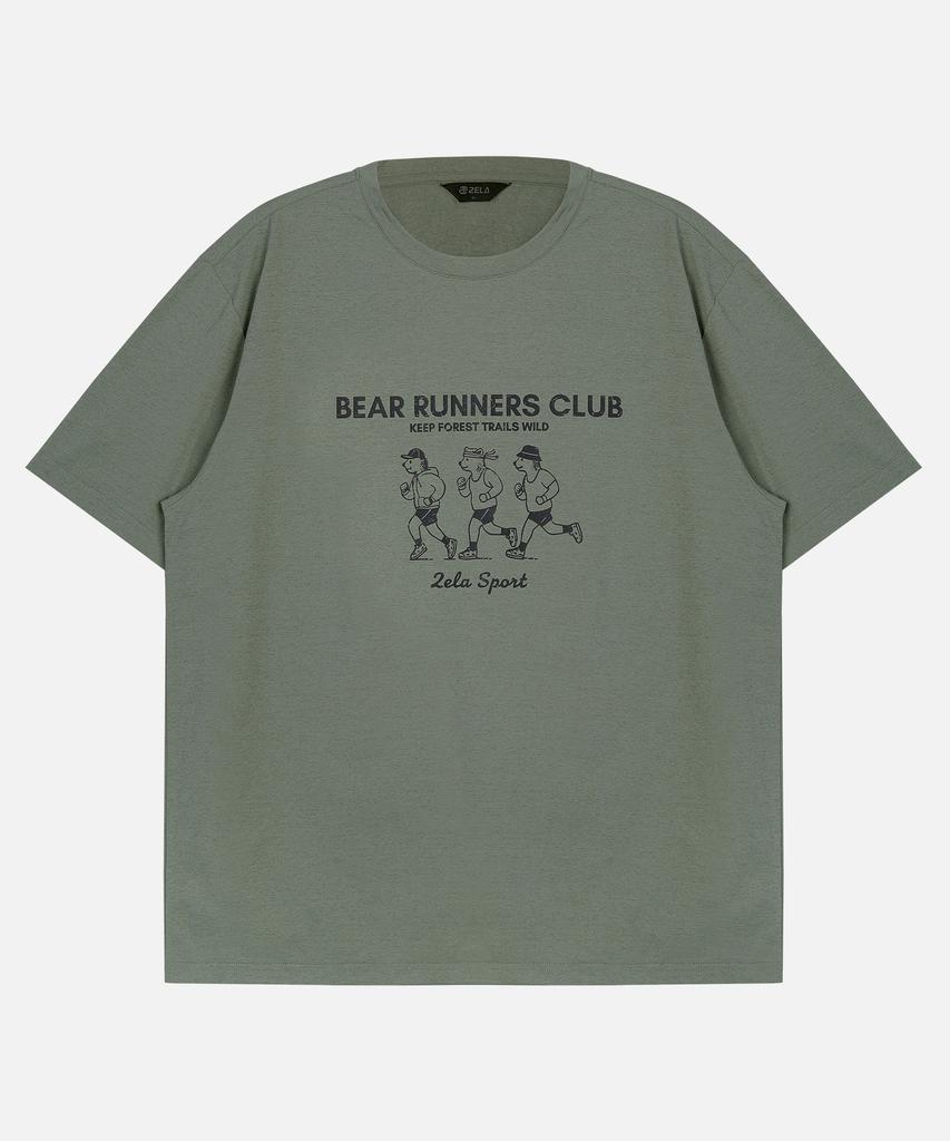 2ELA Unisex Running Bears Graphic Sorona Round Short Sleeve T-Shirt 6 Colors (Type B)