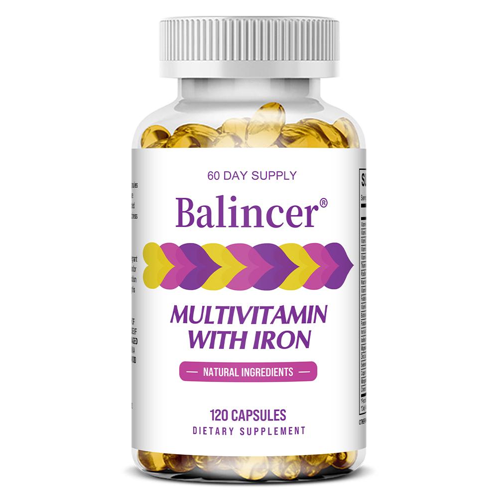 Daily Multivitamin With Iron Capsules 60 Day Supply Micronutrient Blend 120 Count
