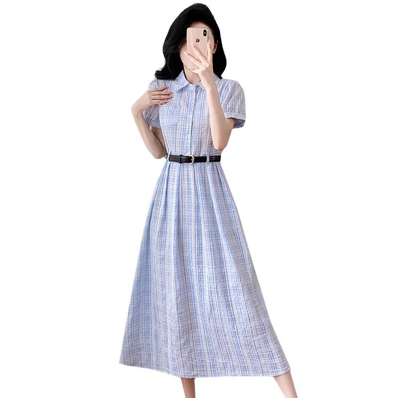 (original Practice + Belt) French Temperament Shirt Long Skirt New Women's Summer High Sense This Year