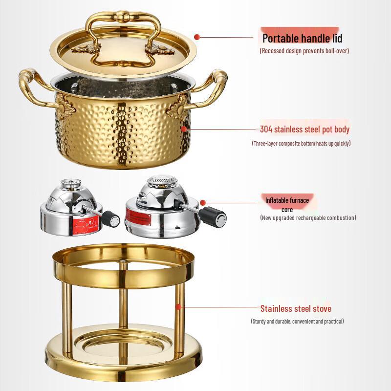 Xiyi 304 Stainless Steel Portable Mini Hot Pot Stove