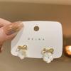 Korean Earrings East Gate Bowknot Shell Flower Earrings 2022 New Fashionable Style Versatile Delicate Summer Earrings Female